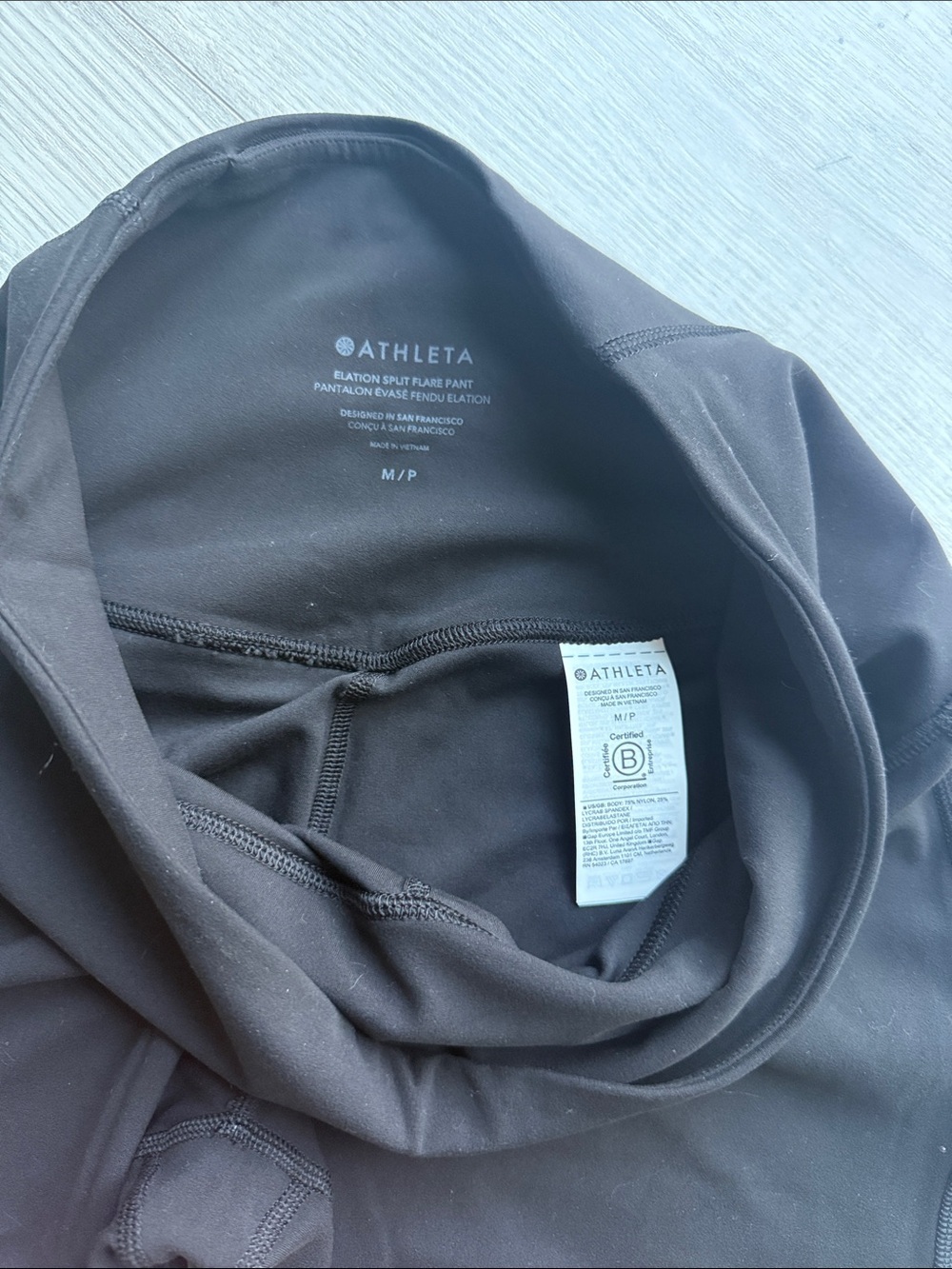 Athleta Black Split-Hem Flare Yoga Pants - Picture 2 of 5